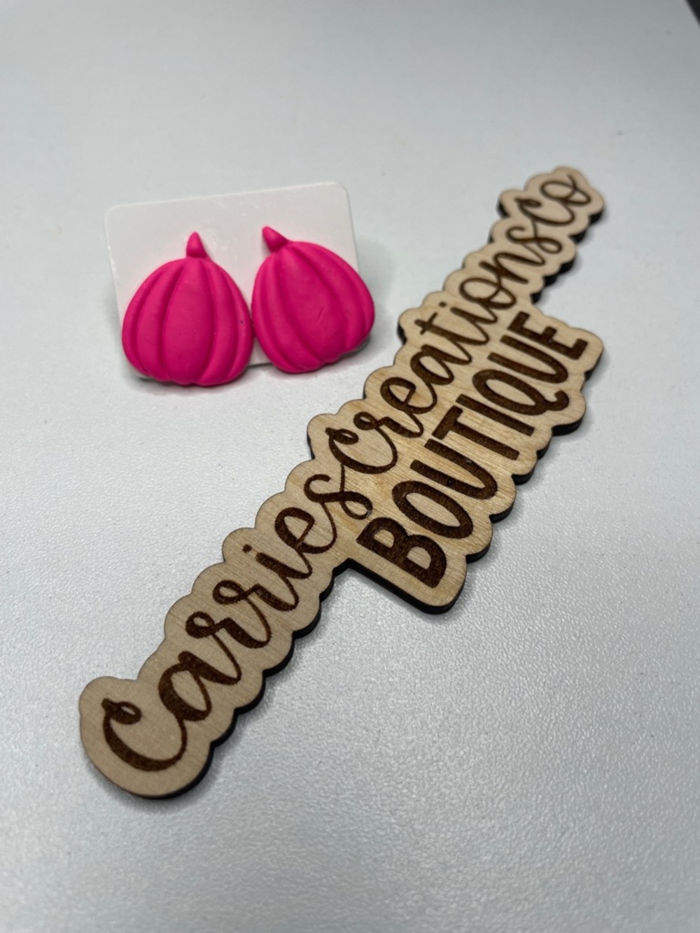 Hot Pink Pumpkin Earrings